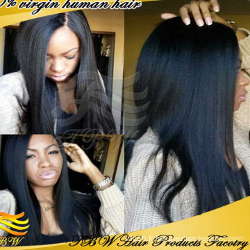 2015 New Coming Top qualité italienne Yaki pleine dentelle perruque Yaki perruque de cheveux humains pour afro-américaine